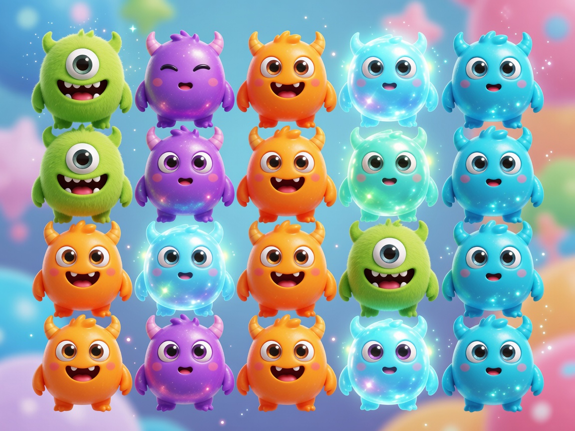 Colourful characters from Monster Match